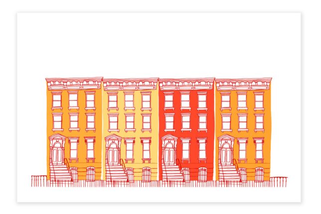 Houses in a row (orange)