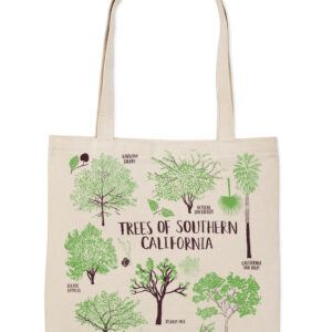 Canvas tote bag featuring illustrations of Southern Oklahoma trees.