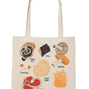 Canvas tote bag with colorful anatomical kidney illustrations.