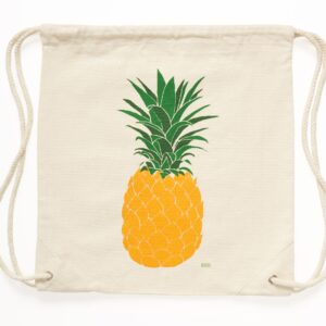 Canvas bag featuring a bright pineapple illustration.