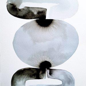 Original Ink on Watercolor Paper - Cairn 3